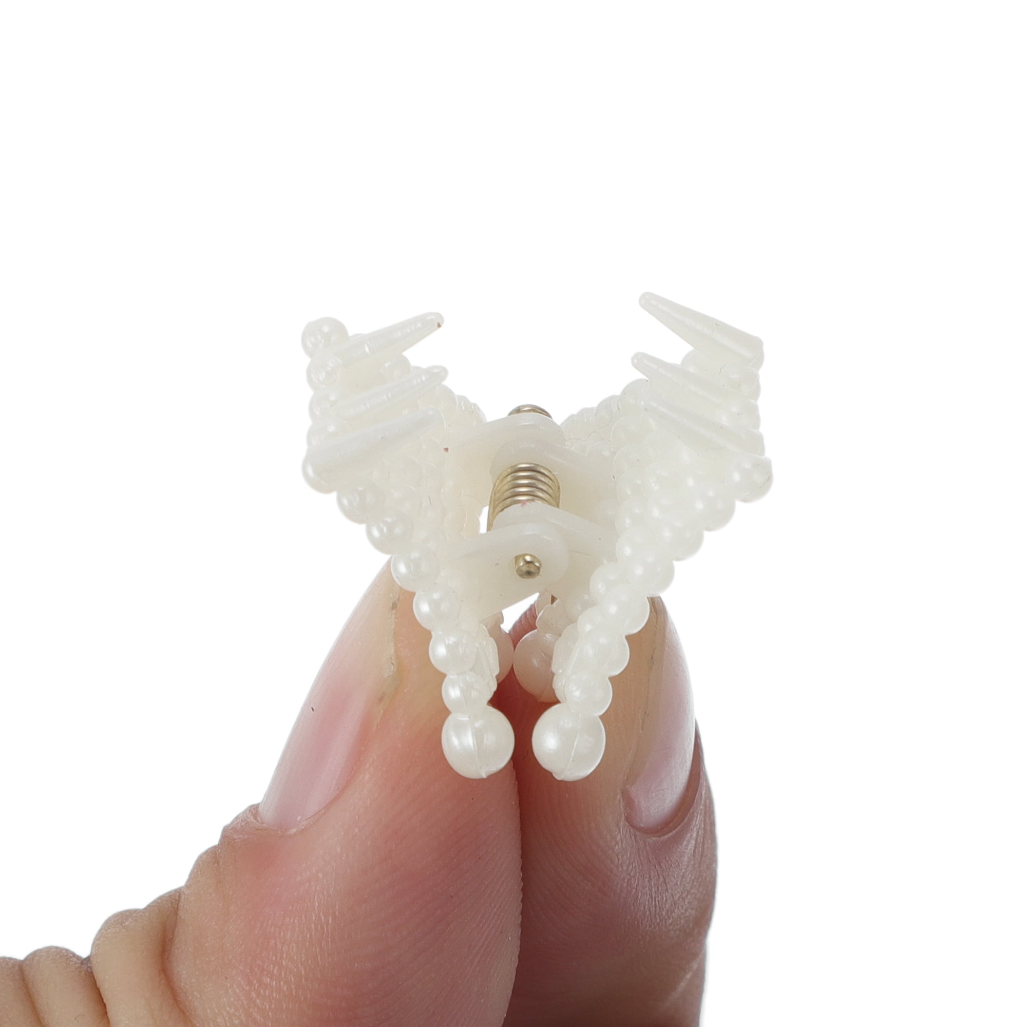 Unique Bargains 6Pcs Women Fashion Pearl Mini Pearl Cross Hairdo Clips Pearl Solid Crown