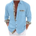 thumbnail image 3 of Eryao Long Sleeve Floral Shirts for Men Button Down Lapel Collar Tees Casual Lightweight Vacation Beach Boho Blouses,Light Blue,XXXL, 3 of 7