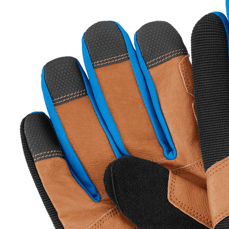 HART Leather Palm Work Gloves, 5-Finger Touchscreen Capable, XL