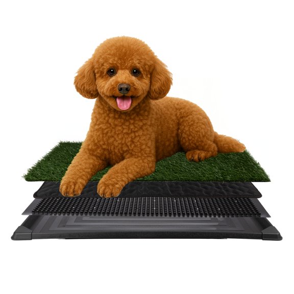 PETMAKER 16x20 Reusable 4-Layer Artificial Grass Puppy Pee Pad with Tray