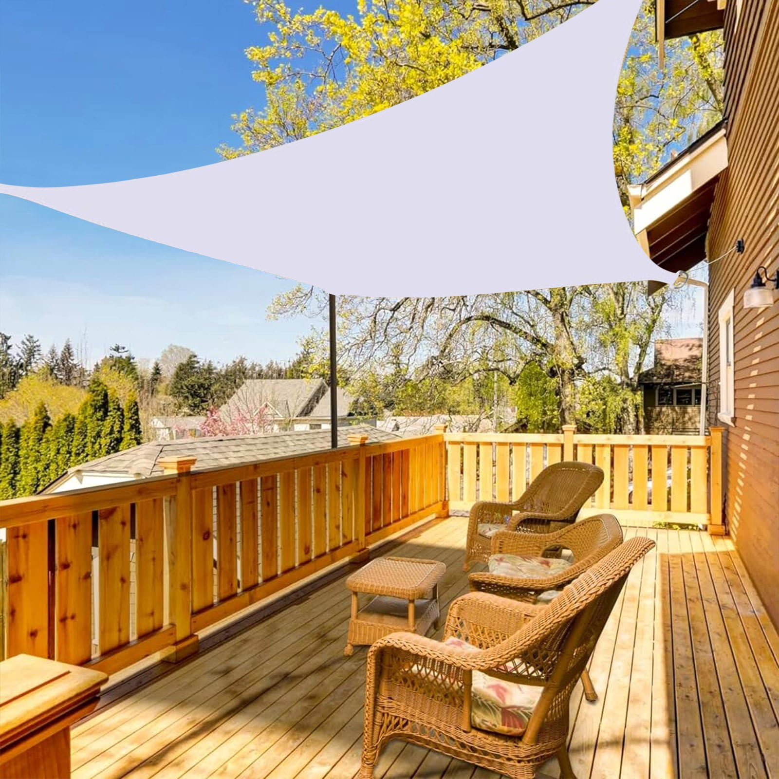 COM1950s Sun Shade Sail 8 Ft Square Uv Block Sunshade Canopy for