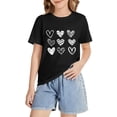 thumbnail image 4 of Girls Short Sleeve T Shirts Kids Summer Tops Loose Fit Comfy Crewneck Basic Tees 2‐13 Years Casual Cute Heart Print Shirt, 4 of 5