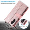 thumbnail image 4 of Wallet Phone Case for Samsung Galaxy A54 5G, Retro Matte 9 Card Holder Slots Zipper Pocket Handbag Case PU Leather Magnetic Closure Kickstand with Wrist Strap Flip Folio Purse Case - Rose Gold, 4 of 17