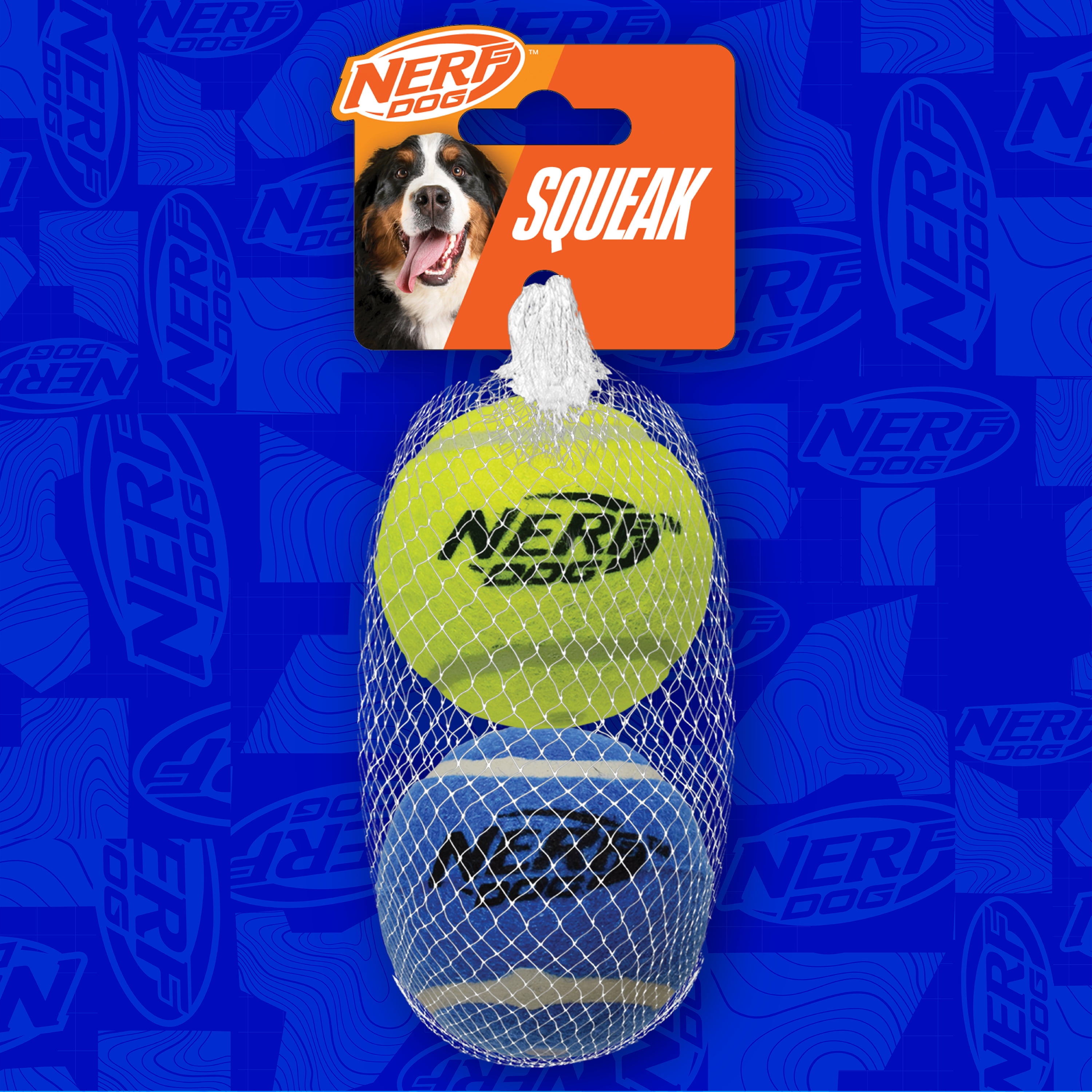 Nerf Dog Squeak Tennis Ball Dog Toy, 3 inch, 2 Pack