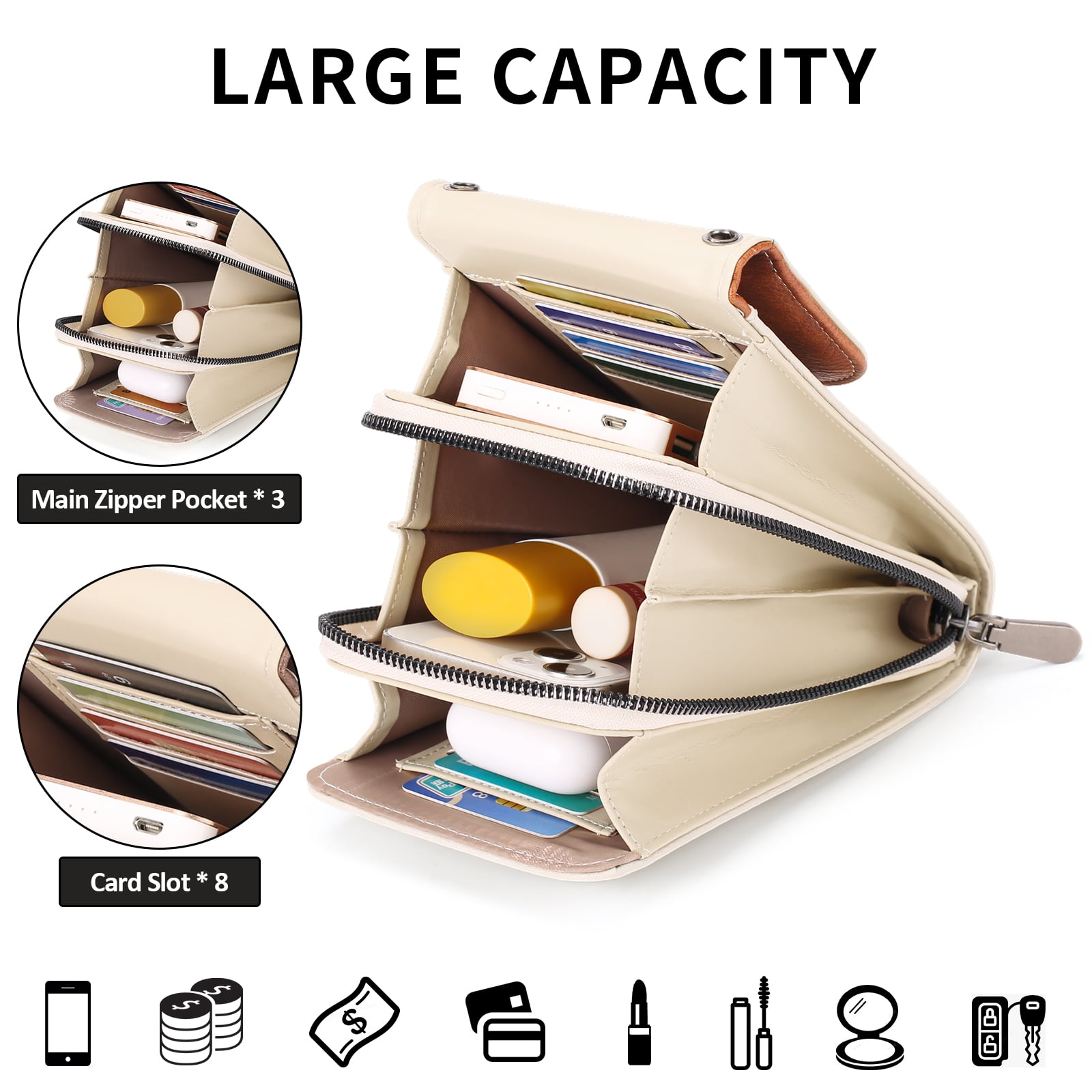FALAN MULE Crossbody Bags for Women Trendy,Small Leather Cell Phone Crossbody Wallet Purses with Credit Card Slots