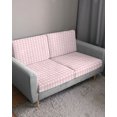 thumbnail image 3 of Pink Buffalo Plaid Couch Cushion Covers Stretch, Washable Sofa Seat Covers Individual Seat Cushion Sofa Slipcovers Farmhouse Pink White Checkered Couch Cover Furniture Protector S-3PCS, 3 of 7