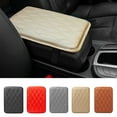thumbnail image 3 of Car Armrest Waterproof Pad Center Console Seat Box Mat Cushion Scratch-Resistant Leather Universal Guard Auto Interior Accessory Brown, 3 of 9