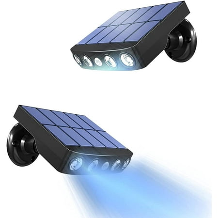 2 pièces] Lampes solaires d'extérieur avec détecteur de mouvement,  projecteur solaire d'extérieur à 360° [1200mAh] Lanterne solaire étanche  pour jardin extérieur (Noir)