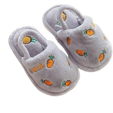 

shuwee Kawaii Strawberry Slippers for Kids Cute Slide Warm Fur Fuzzy House for Girls