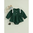 thumbnail image 2 of aturustex Infant Baby Girls Casual Romper Dress 0-18M Newborn Lace Trim Long Sleeve Bodysuits Crew Neck Jumpsuits Toddler Little Girl Fashion Cute Princess Rompers Dress Kids Comfy Daily Clothes, 2 of 8