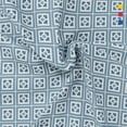 thumbnail image 4 of Color Sense 4-Piece 100% Cotton Percale Bed Sheet Set, Cool & Crisp Printed Bedding, Full, Greek Key Blue, 4 of 10