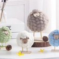 thumbnail image 4 of Mini felt sheep figurine, wool felt lamb toy, blue., 4 of 5
