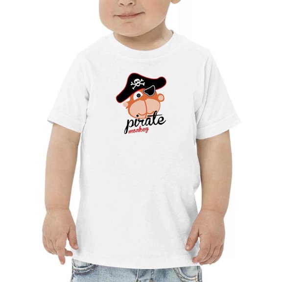 Cute Pirate Monkey Art T-Shirt Toddler -Image by Shutterstock, 2 Toddler