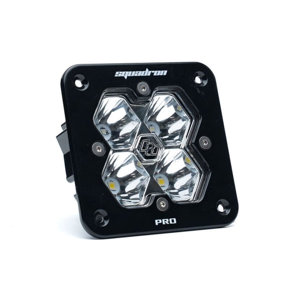Squadron 2.0 Sport Black Flush Mount Clear LED Work/Scene Style Auxiliary Light Pod