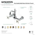 thumbnail image 7 of Kingston Brass KS2440PX Heritage Double-Handle Wall-Mount Bridge Kitchen Faucet, Matte Black, 7 of 7