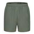 thumbnail image 2 of WREESH Men's Gym Workout Shorts 5 Inch Shorts Casual Solid Color Shorty Shorts Elastic Waist Sports Fitness Shorts Olive Green, 2 of 9