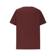 thumbnail image 4 of HAPIMO Women's Trendy Loose Cotton Lined Pullover Clearance Summer Tees V Neck Shirts for Teen Girls Solid Color Casual Relaxed Workout Blouses Short Sleeve Wine XXXL, 4 of 6