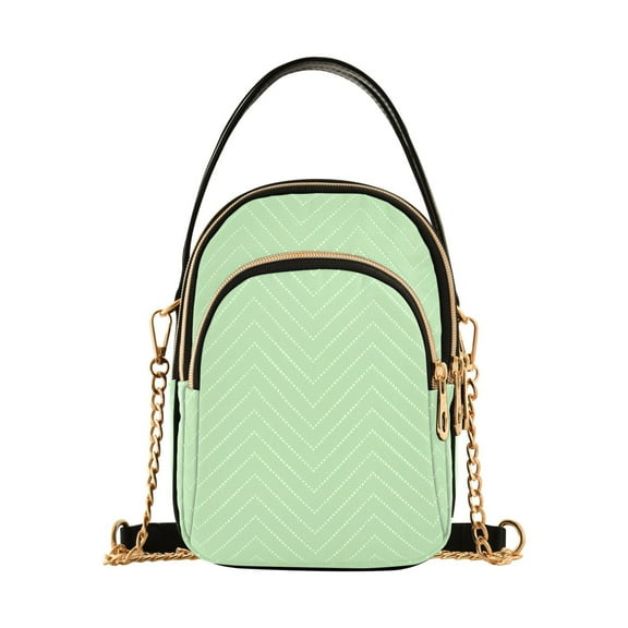 ALAZA Chain Crossbody Bags for Women Solid Light Green Shoulder Handbag Phone Purse