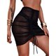 thumbnail image 1 of Falda de playa corta fruncida con cordón para mujer Negro G Negro G Xishao ropa, 1 of 2