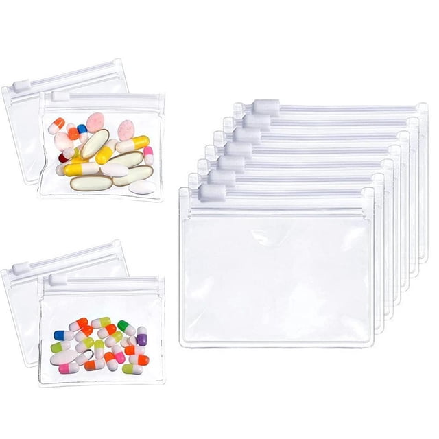 SharkTRUE 7 Pcs Pochettes à Pilules Réutilisables Sacs à Fermeture Éclair Étanches et Anti-Humidité