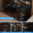 thumbnail image 5 of Ciumeeo Vanity Set with 10 Led Lighted and Mirror Makeup Vanity Table with 5 Drawers & Open Shelves Dressing Desk for Bedroom Girls Women Black, 5 of 10