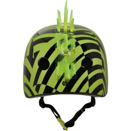 Raskullz - Krash! Mohawk Youth Helmet with LED Lights - Dazzle Green LED