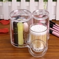 thumbnail image 5 of Clear Acrylic Cotton Swab Holder Storage Round Cotton Pad Q-Tip Organize Case Three Compartments, 5 of 5