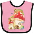 thumbnail image 3 of Inktastic Mushroom Cottage Boys or Girls Baby Bib, 3 of 4