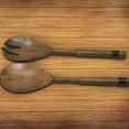 thumbnail image 3 of IH Casa Decor Gray Acacia Wood With Riveted Gunmetal 2 Pc Salad Server Set, 3 of 4