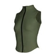 thumbnail image 7 of Holzkary Women's Full Zip Sleeveless Workout Yoga Active Jacket Vest Golf Shirts Cropped Lightweight Athletic Gym Seamless Vests Athletic Tank Top Tshirt for Yoga Running Fitness Army Green L, 7 of 7