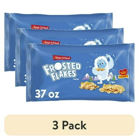 Malt-O-Meal Frosted Flakes Cereal, Family Size, Crunchy 37 oz Resealable Bag