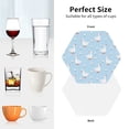 thumbnail image 7 of Bingfone Vintage Goose White Flowers Leather Drinks Coasters with Set of 6,Suitable for Home Kitchen,Coffee Cup Coasters Home Gift, 7 of 7