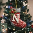 thumbnail image 4 of Luoshdecor Christmas Letter Stockings Ornament,Acrylic Winter Hanging Stocking Pendant for Christmas Tree Decoration (N), 4 of 4
