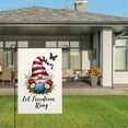 thumbnail image 3 of AMHNF Let Freedom Ring Patriotic Gnome Linen Garden Flag 12x18 inch, Memorial Day Independence Day Yard Flag for Spring Summer Home Outdoor Garden Decoration, 3 of 5