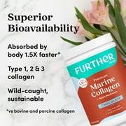 Further Food Chocolate Marine Collagen Peptides Powder, Wild Caught, Sustainable, Type 1, 2 & 3 Collagen, Gut + Joint Support, Hair, Skin, Nails, Sugar-Free 7.41 oz