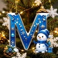thumbnail image 3 of QISIWOLE Blue Christmas M-Letter Ornaments with Snowman Design, 3.15 Plastic Initial Alphabet Hanging Ornament, Personalized Gift for Christmas Tree Indoor Home Decor, 3 of 7