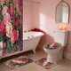 thumbnail image 4 of Accesorios de baño Cortina de ducha de San Valentín con lazo Impresión digital en tinta rosa Cortina divisoria impermeable para baño Conjunto de baño de poliéster, 4 of 6