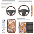 thumbnail image 3 of Yuyamidu Hippie Flowers Car Seat Covers with Steering Wheel Cover Seatbelt Pad Car Armrest Cover Coasters Keychain Lipstick Sleeve Pouch Auto Accessories Set of 13, 3 of 6