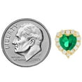 thumbnail image 2 of JackAni 14k Yellow Gold Adorable Heart Shape May Simulated Emerald Women's Earrings, 2 of 5