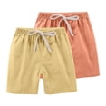 thumbnail image 1 of XIMIN 2 Pack Girls Casual Shorts Summer Linen Short Drawstring Elastic Waist Shorts Workout Jogger Short Shorts ﻿, 1 of 6