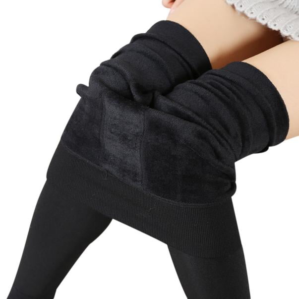 Womens Fleece Lined Leggings High Waist Buttery Soft Stretchy Warm Best  Leggings,Black,Thick Footless Tights 