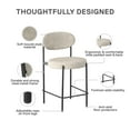 thumbnail image 6 of Better Homes & Gardens Boucle Counter Stool, Cream, 6 of 12