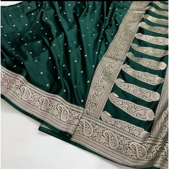 Banarasi Handloom Mashru Kataan Silk Saree with buti Design And zari Border