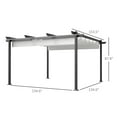 thumbnail image 3 of Homiyad 13' x 13' Aluminum Retractable Pergola Canopy, Outdoor Pergola for Garden, Patio, Backyard, Deck, White, 3 of 8