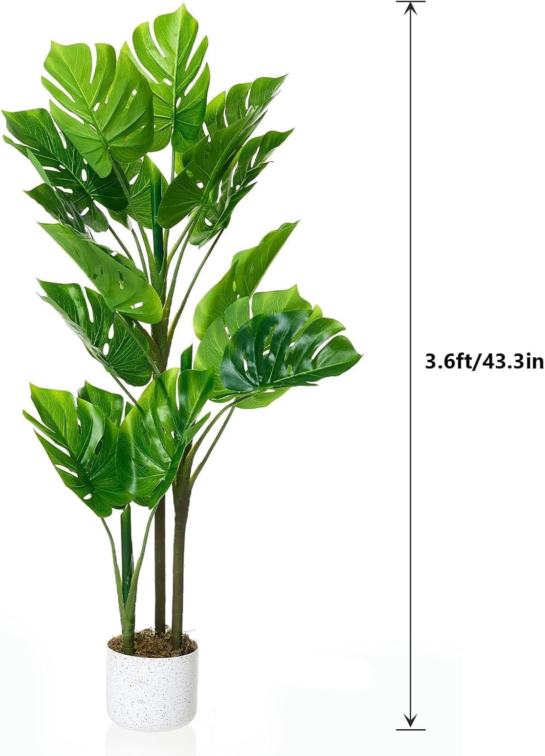 Accreate 3.6 ft Artificial Monstera Plant in Pot, Indoor Faux Tropical Plants, Fake Decorative Evergreen Potted Floor Tree for Living Room Porch Entryway Office Decro