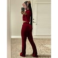 thumbnail image 4 of Conjunto informal de 2 piezas para mujer, chándales, pantalones acampanados de cintura alta, conjuntos de entrenamiento con bolsillos Xemadio WMZL-2183-59, 4 of 6