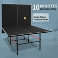 thumbnail image 3 of 9ft Mid-Size Table Tennis Table Foldable & Portable Ping Pong Table Set for Indoor Games with Net, 2 Paddles and 3 Balls, 3 of 9