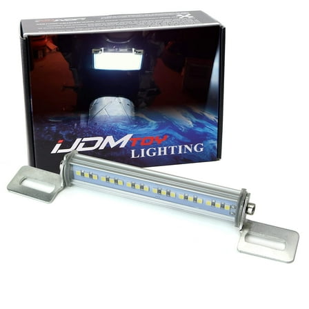 Universal Fit Motorcycle License Plate Frame Mount w/Adjustable Angle Xenon White LED Illumination Light Bar, For Motorcycle, ATV, Dirt Bike, etc