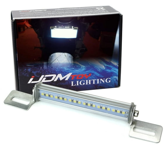 Universal Fit Motorcycle License Plate Frame Mount w/Adjustable Angle Xenon White LED Illumination Light Bar, For Motorcycle, ATV, Dirt Bike, etc