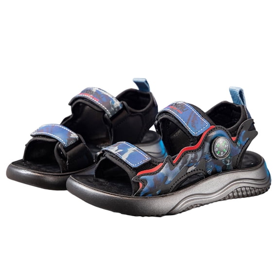 WZEIIOT Toddler Boys Sandals Cartoon Camouflage Printed Comfortable Breathable Outdoor Footwear Casual Summer Beach Shoes Open-Toe Sport Sandal With Hook Loop Closure